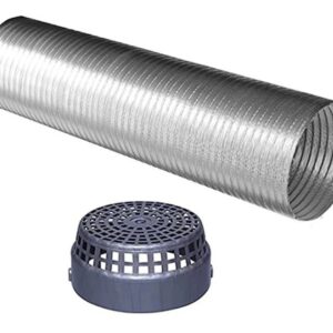 6 Inch Premium Chimney Aluminium Duct Pipe with Cowl Cover Hose Pipe (152 cm)